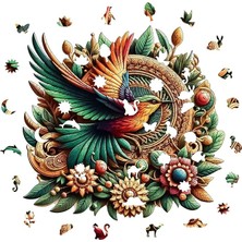 Puzzle Yetişkin - Sinek Kuşu - 250 Parça, 29 x 28 cm - Yapıştırıcı Folyo Dahil - Benzersiz Şekilli Parçalar & Özel Figürler - Wz-19