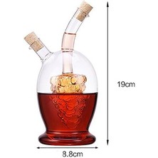 Ayko Eleton 473 ml Üzüm Astarı 2 Çıkışlı Cam Yağ Sirkesi 2'si 1 Arada Şişe, Cam Yağ ve Sirke Kabı