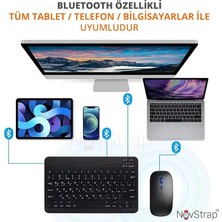 Klavye Mouse Seti Şarj Edilebilir (Türkçe Q Karakterli) Tüm Tablet ve Telefonlar ile Uyumlu Lavanta