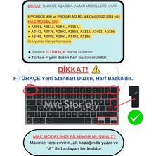 MacBook Klavye Koruyucu Türkçe F Yeni Düzen Uyumlu Air 13.6–15.3 M2 M3 M4 ve Pro 14.2–16.2 M1–m5 Silikon Klavye Kılıfı Ince Yıkanabilir Kaplama Siyah
