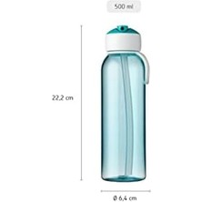 Ayko – Pipetli Içecek Şişesi Campus Flip-Up 500 ml Pembe – Çocuklar Için Pipetli Su Şişesi – Gazlı Asitlere Uygundur – Sızdırmaz