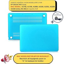 MacBook Pro 13 Inç Kılıf Sert Mat Hardcase – A1706 / A1708 / A1989 / A2159 / A2251 / A2289 / A2338 Uyumlu Çizilmeye ve Darbelere Dayanıklı Kapak Açık Mavi