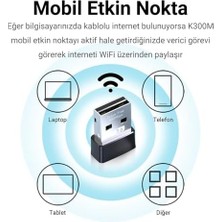 Ayko 300MBPS Wifi 6 Çift Bant Kablosuz Alıcı Verici USB Adaptör