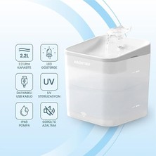 WF004 Akıllı Kedi Köpek Su Sebili Su Şelalesi Su Pınarı, Uv Su Filtrelemeli - Smart Wifi - Tuya App, Bpa Içermez,ultra Sessiz (Beyaz)