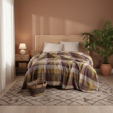 Comfort Craft Premium Müslin Pike - 240X260 cm - Çok Renkli Ekose Yatak Örtüsü
