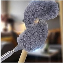 Ayko 140 cm Teleskopik Uzatılabilir Mikrofiber Yumuşak Başlıklı Gri Toz Alma Fırçası Toz Püskülü