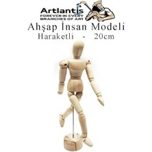 Insan Modeli 20 cm 1 Adet Insan Figürlü Ahşap Model Manken Resim Ressam Eğitimi Tahta Adam Kukla Stilist