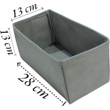 Gri Çekmece Içi Düzenleyici Organizer Set - Çok Amaçlı Dolap Içi Kutu Seti (28 * 13 * 13)