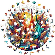 Puzzle Yetişkin - Dünya Şehirleri - 252 Parça, 29 x 29 cm - Yapıştırıcı Folyo Dahil - Benzersiz Şekilli Parçalar & Özel Figürler - A1-11