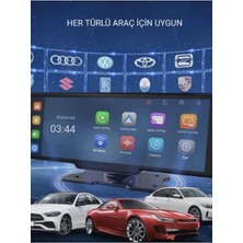 Ios Android Uyumlu 10.2 Inç Büyük Ekran Tak Çalıştır 4K Ön/arka Çift Kameralı Araç Ekranı