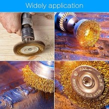 Fırça Seti Pas Yağ Kir Boya Yapışkan Çözücü 6'lı Pimli Matkap Tel Fırça Seti