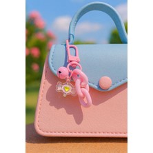 Jaida Moda Fiyonk Model Pembe Renk Zincir Detaylı Çanta Charmı ve Anahtarlık – Kadın ve Çocuklar Için