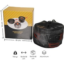 Badger Vori 3 Parça Tencere Tava Çaydanlık Seti, Dayanıklı Kamp Ekipmanları, Kamp Aksesuarları, Açık Hava Sporları