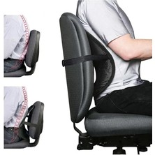 Ortopedik Oto Bel Sırt Destek Minderi Destekli Ayarlanabilir Terletmeyen Araba Ofis Koltuk Sandalye Sırt Dayama Filesi, Luti Concept, Siyah, 42