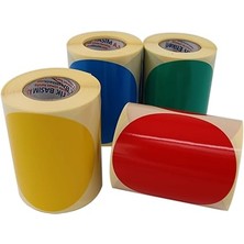Daire Renk Baskılı Çap Etiketi 100MM Daire Ölçülerinde Yuvarlak Çıkartma Sticker Ruloda 250 Adet Kendinden Yapışkanlı Rulo Etiketi Barkod Yazıcılar ile Uyumlu 40MM Kuka (Kırmızı)