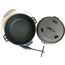 Tencere 10 Inch Dutch Oven Demir Döküm Kamp Tenceresi 25 cm