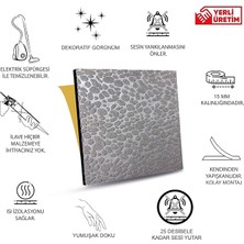 Kendinden Yapışkanlı Ses ve Isı Yalıtım Paneli, Akustik Duvar Paneli, Ses Yalıtım Süngeri, Keçe Kaplı Sünger 41X41 cm 6 Adet/1 M² Gri