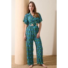 Anıl 11636 Kadın Kısa Kol Gömlek ve Pantolon Takım