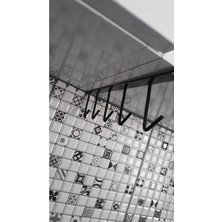 Içi Fincan Bardak Askısı Kupa Askısı Geçmeli Raf Altı Askı - Siyah