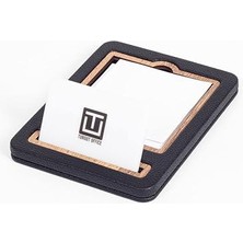 Notluk Siyah Ahşap Detaylı Notluk ve Kartvizitlik