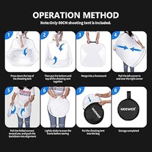 60 x 60 cm Fotoğraf Stüdyosu Kayıt Çadırı Işık Küpü Difüzyon Yumuşak Kutu Seti 4 Renkli Arka Planlı (Kırmızı Koyu Mavi Siyah Beyaz) Fotoğraf Için