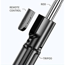 Çubuğu Tripod – 3’ü 1 Arada Bluetooth Uzaktan Kumandalı Telefon Tutucu, 360° Döner Başlık, Ios & Android Uyumlu, Vlog Youtube Tiktok Video Çekimi Için Hafif Tripod Infomax