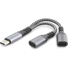 Skygo Type-C To 2*type-C F Kablo Car Şarj 100W Siyah GJ-017