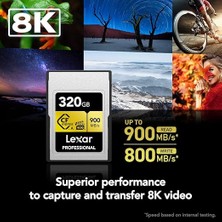 320GB Profesyonel Cfexpress Tip A Gold Serisi Hafıza Kartı, 900MB/S'YE Kadar Okuma, Sinema Kalitesinde 8k Video, Anma Vpg 400 (LCAGOLD320G-RNENG)