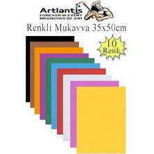 Mukavva 10 Renk 35X50 cm 1 Paket Sert Renkli Karton 1.0 mm Okul Okul Öncesi Anasınıfı Hobi Etkinlik