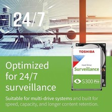 8tb S300 Pro Internal HDD - 3.5 Inç Sata-3 256MB Cache 6gb/sn 7200RPM Dahili Sabit Sürücü 7/24 Güvenlik Diski (MD10ADA800V)