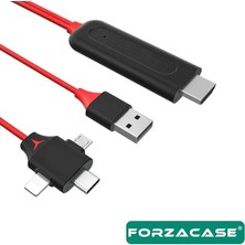 Görüntü Aktarıcı Kablo Lightning Type-C Micro USB To HDMI Dönüştürücü - FC450