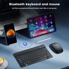 Kablosuz Şarjlı Türkçe Q Klavye Alüminyum Alışım Mini Mouse Süper Hafif Taşınabillir Bluetooth Eşleştirmeli Midi Klavye 25CM x 15CM
