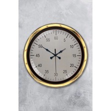 Kasva Concept Hediyelik 40 cm Gold Metal Klasik Duvar Saati