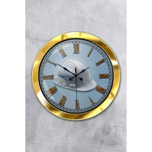 Kasva Concept Hediyelik 36 cm Gold Metal Inşaat Duvar Saati