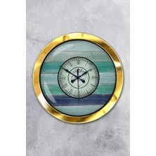 Kasva Concept Hediyelik 36 cm Gold Metal Vintage Duvar Saati