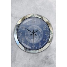 Kasva Concept Hediyelik 36 cm Krom Metal Dünya Duvar Saati