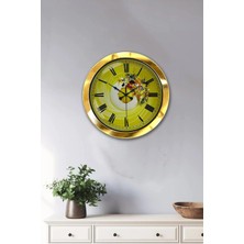 Kasva Concept Hediyelik 36 cm Gold Metal Kitchen Duvar Saati