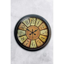 Kasva Concept Hediyelik 40 cm Siyah Metal Eskitme Duvar Saati