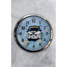 Kasva Concept Hediye Dekoratif 40 cm Krom Metal Çiçek Abbas Duvar Saati