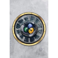 Kasva Concept Hediyelik 40 cm Gold Metal Yumurta Duvar Saati