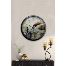 Kasva Concept 40 cm Siyah Metal Harita Duvar Saati