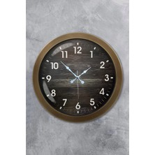 Kasva Concept Hediyelik 36 cm Eskitme Metal Ahşap Sayı Duvar Saati