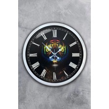 Kasva Concept Hediyelik 40 cm Beyaz Metal Hayvanlar Duvar Saati