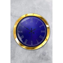 Kasva Concept Hediyelik 36 cm Gold Metal Mor Duvar Saati