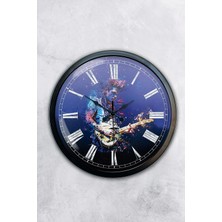 Kasva Concept Hediyelik 40 cm Siyah Metal Gitarist Duvar Saati