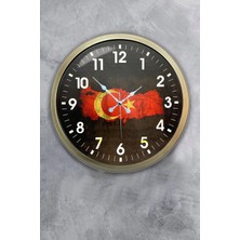 Kasva Concept Hediyelik 40 cm Eskitme Metal Türkiye Duvar Saati