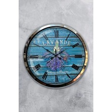 Kasva Concept Hediyelik 40 cm Krom Metal Lavanta Duvar Saati