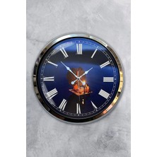 Kasva Concept Hediyelik 40 cm Krom Metal Romantizm Duvar Saati