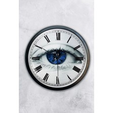 Kasva Concept Hediyelik 40 cm Siyah Metal Göz Duvar Saati