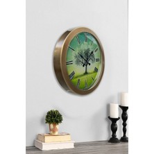 Kasva Concept Hediyelik 36 cm Eskitme Metal Çınar Duvar Saati
